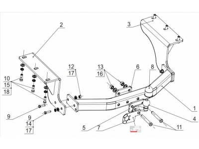 Фаркоп Bosal для Acura MDX 2014-2021