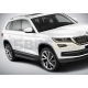 Пороги алюминиевые Rival Black для Skoda Kodiaq 2017-2021