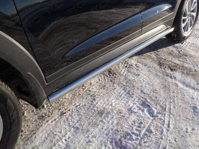 Пороги труба 60 мм ТСС для Hyundai Tucson 2015-2018