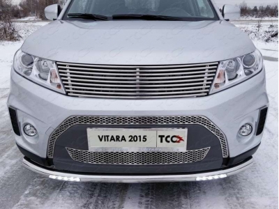 Накладка решётки радиатора 12 мм ТСС для Suzuki Vitara 2015-2021