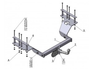 ТСУ Фаркоп Avtos на Honda CR-V № HN 02